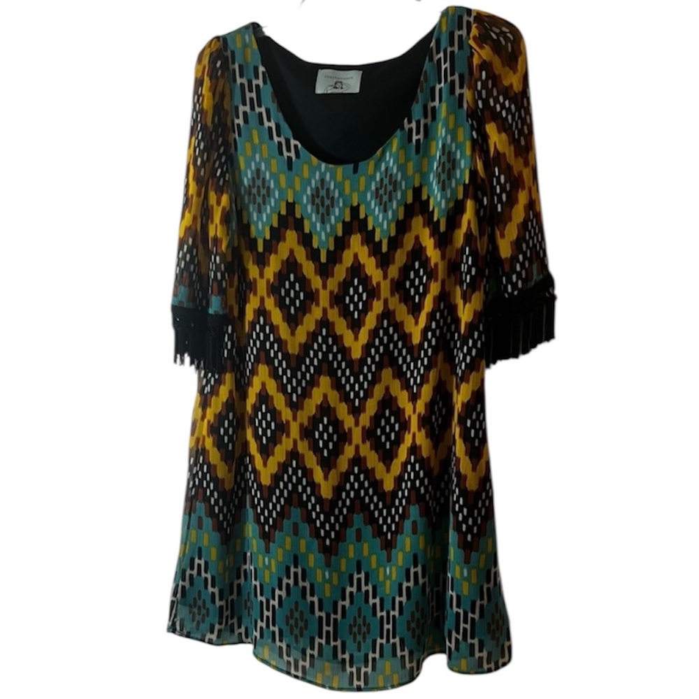 NWOT Multicolor Geometric Pattern Dress by Judith March Size Small
